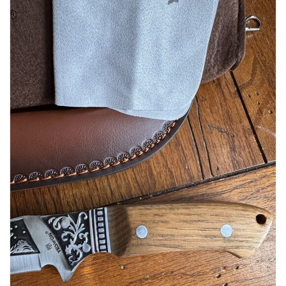 YESWON Fixed 6" Blade Hunting Knife and Leather Sheath New - Picture 6 of 9